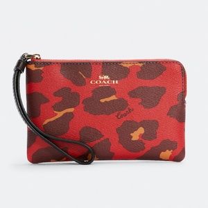 NWT Coach Leopard Print Wristlet